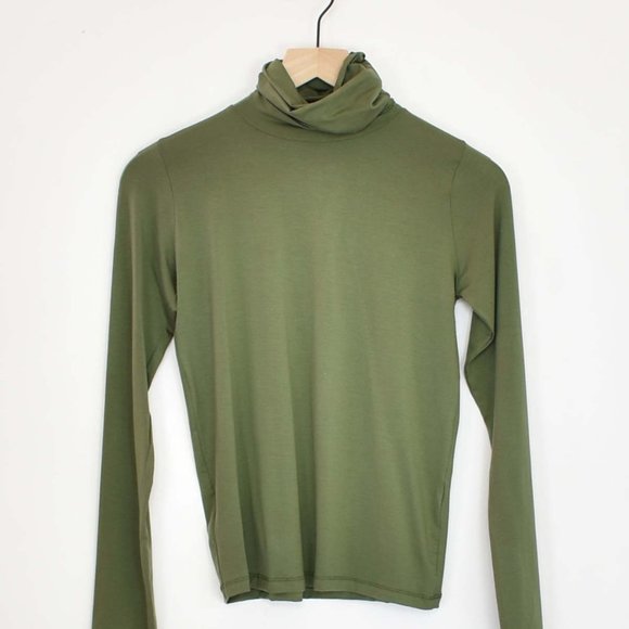 NWT Baserange Turtleneck long sleeve tshirt top Apache Green - Picture 1 of 14